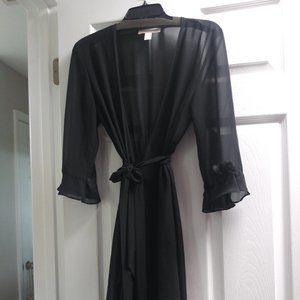 Oscar De La Renta chiffon robe with floret ties